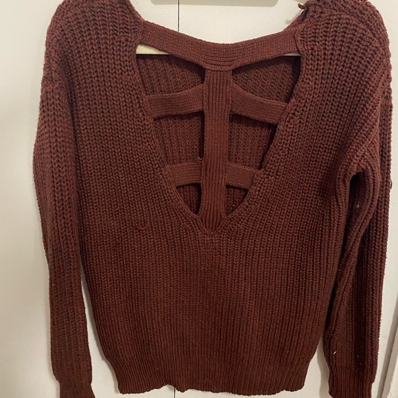 Urban Outfitters Back Cut-out Sweater - Maroon - Picture 2 of 2